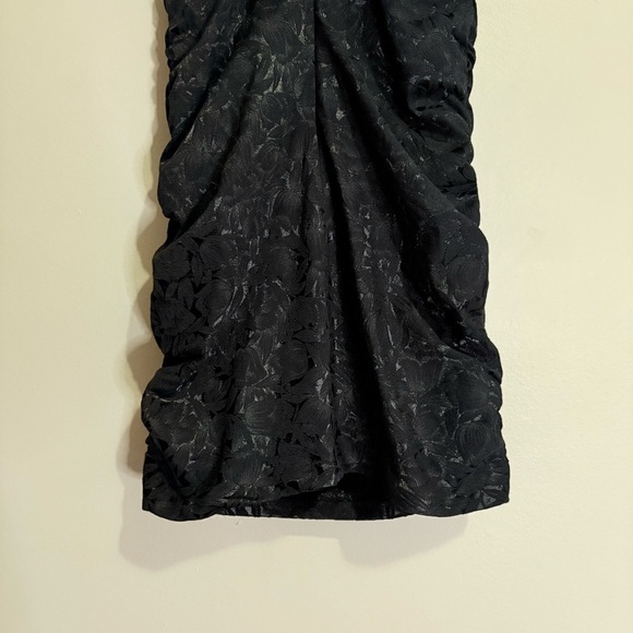 Dynamite Strapless Black Floral Pattern w Sheen Ruched Bodycon Party Dress NWT - Picture 14 of 16